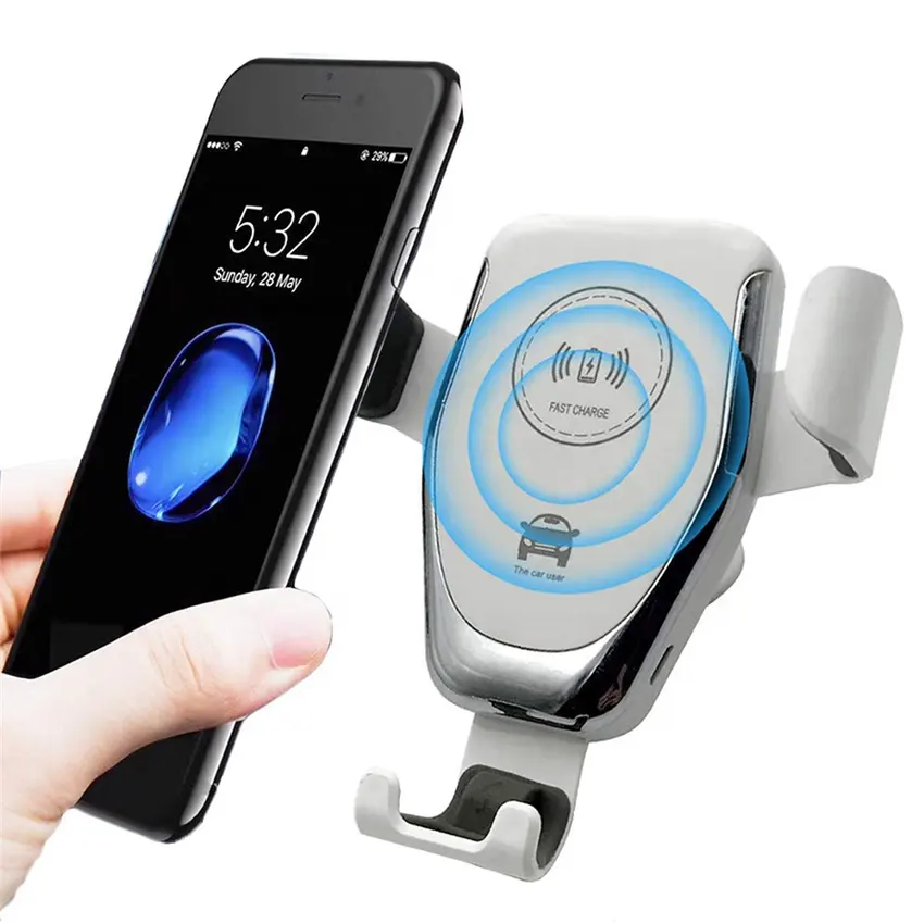 Smart Wireless Charger Gravity Car Mobile Clip Detachable Airvent Outlet Mount Holder Fast Charging Cell Phone Holder