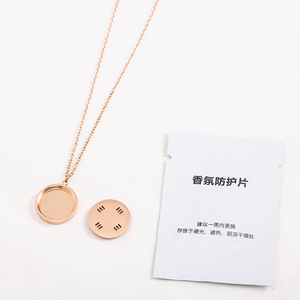 yunnique Stainless Steel Rose Gold Flower Pendant Necklace With Essential Oil For Mosquito Repellent <b>Gift</b> - Product Image 3