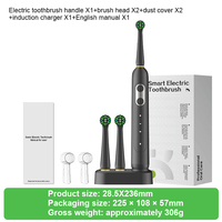 Brosse à dents électrique à tête rotative pour adulte, tête ronde rotative, étanche IPX8, charge inductive, 70 jours d'autonomie, 3 modes, OEM