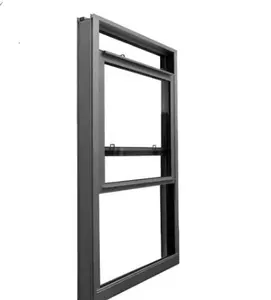 Finestre a doppia anta verticali in alluminio su giù con finestra scorrevole a doppia anta con schermo