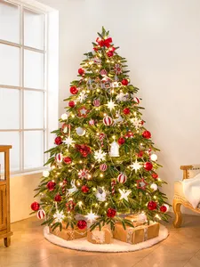 Noel noel ağacı dekorasyon seti yeşil Pvc 150cm 180Cm 210Cm Pet Pe karışık yapımı yapay noel ağacı süsler ile