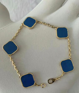 ขายส่งกำไลข้อมือเงินแท้ S925 คุณภาพสูง ดีไซน์แฟชั่น รูปใบโคลเวอร์สี่แฉก คลาสสิกสำหรับผู้หญิง แบบ 5 ดอก และแบบดอกเดี่ยว - Product Image 2