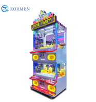 Máquina expendedora de garras apilable de doble capa para 4 jugadores Zormen Source Factory, con luz RGB de mapache, ideal para fiestas y carnavales.