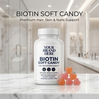 Gummies à la saveur de fruits à la biotine, produits de beauté, soins des cheveux et des ongles, complément alimentaire pour adultes, 60 unités, vente en gros OEM