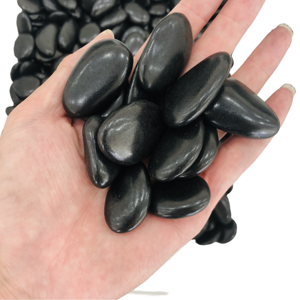 Pierres précieuses naturelles, cristaux de guérison, tailles mélangées, vente en gros, pierres d'obsidienne noire naturelle polies irrégulières en vrac - Product Image 1