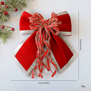 Ornamen Natal Pita Beludru Dekorasi Pita Natal untuk Pesta Baby Shower Ulang Tahun Pernikahan Dekorasi Pohon - Product Image 5