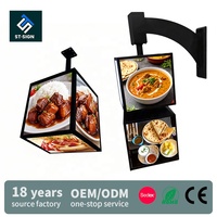 Boîte lumineuse publicitaire rotative à 4 faces avec rétroéclairage LED, montage mural en cantilever rectangulaire Shuntai, rotation automatique à 360°, 10000
