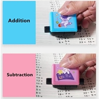 Vente chaude Math Rolling Stamp Imprimer Calcul Questions Préscolaire Mathématiques Jouet Enfants Outils Mathématiques Avec Encre