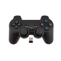 Contrôleur sans fil USB 2.4g Poignée de jeu noire Ordinateur PC Dandle Doubles pour contrôleur de forme PS2
