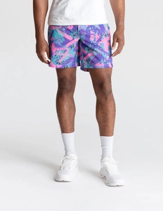 Custom Logo Vintage Anti-Wrinkle Streetwear Casual Men Elastic Waistband <b>Layer</b> Pockets Sports Running Gym Shorts Sublimation - Product Image 2