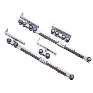Riel deslizante bidireccional de acero inoxidable con rodillos de nailon para puertas de vidrio de cocina y baño, deslizamiento suave. - Product Image 5
