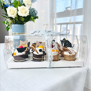 Rõ Ràng Dài Muffin Cupcakes Hộp Mini Trong Suốt 6 Cupcake Hộp Với Cửa Sổ Cho Bánh Và Cup Cake Cupcakes Hộp - Product Image 3