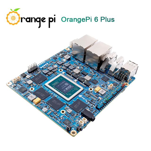 Orange Pi 6 Plus 32GB Type-C 20V5A Power Supply Development Board CIX CD8180/CD8160 SoC 2x M.2 KEY-M 45TOPS Assemble Heatsink