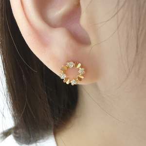 Đồ Trang Sức Mỹ 18K Rắn Vàng Stud Bông Tai Tốt Mạ Hình Trái Tim Lãng Mạn Thiết Kế Kích Thước Khác Nhau Có Sẵn Dễ Thương Quà Tặng Cho Người Phụ Nữ - Product Image 4