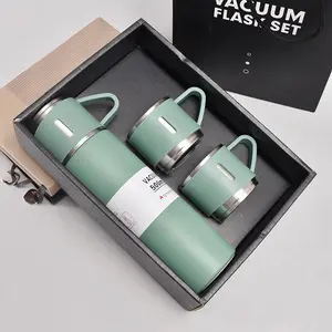 BORGE 500ml Food Grade Keep Drinks 304 Stainless Steel Thermos Vacuum Flask Gift Set With Mug