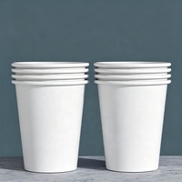 Gobelets à café en papier blanc biodégradable de qualité alimentaire, imprimés sur mesure, 8/10/12/16/22 oz, gobelets à emporter pour boissons chaudes, avec couvercles anti-fuite