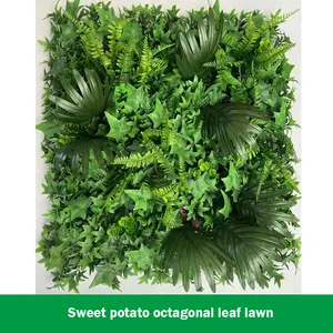 Outdoor Fake Artificial Foliages Grass Plant Lawn Boxwood Green Hedges Panels Grass Wall Fence Panel