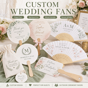 Éventails de <span class=keywords><strong>mariage</strong></span> personnalisés pour adultes, en papier et bois, pour invités, cérémonies en extérieur, cadeaux, Chine - Product Image 1