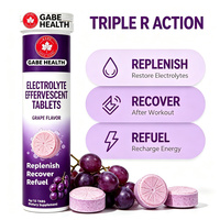 Comprimés effervescents électrolytiques personnalisés ODM/OEM, saveur raisin, pour reconstituer les électrolytes, récupérer l'énergie, hydrater, vitamine C pour le sport