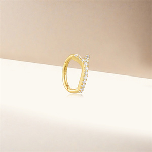 ROXI <b>Nose</b> <b>Ring</b> 925 Sterling <b>Silver</b> Single Row Y Shaped Inlaid Zircon Cartilage Earrings Piercing Jewelry S925 - Product Image 6