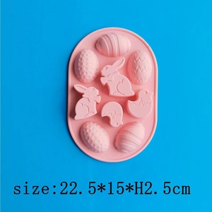 Easter Silicone Mold 9-Hole Bunny Egg Chocolate Cake Baking Mold Oval Shape Festival Use - Product Image 4