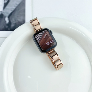 Correa de metal delgada para Apple Watch Ultra 49mm correa de acero inoxidable de lujo para IWatch Series 8 7 41 45mm 6 5 4 SE 38 40mm pulsera - Product Image 6