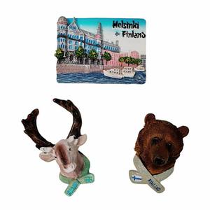 Imanes creativos para refrigerador en 3D con diseño de cabeza de ciervo, recuerdo de resina, imanes magnéticos para refrigerador. - Product Image 2