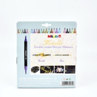 Marqueurs à double embout et pointe fine en plastique métallisé scintillant pour le dessin sur papier noir, la décoration de journal et la calligraphie