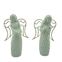 Dolomite Noël Ange Figurine Sculpture Moderne Cadeaux Décoration de La Maison Porcelaine Céramique Émail Religieux Europe Céramique Art