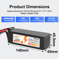 Batterie LiPo 22,2V 4000mAh 75C 6S personnalisée OEM à décharge rapide pour drone RC, hélicoptère FPV de course, UAV - Fabricant en gros