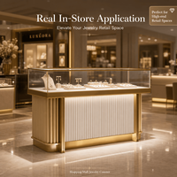 Moderne Luxus-Goldschmuck-Vitrine mit LED-Beleuchtung für Hochwertige Einzelhandelspräsentation