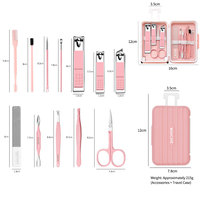 Kit de manucure multifonction en acier inoxydable à prix de gros, ensemble de voyage portable et durable avec emballage en boîte pour la beauté