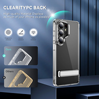 Étui de téléphone portable transparent pour Samsung Galaxy S26 Ultra S25 Edge S24 Plus S23 FE S22, étuis avec support, coque arrière avec support