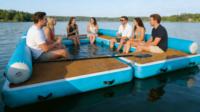 Dock flottant modulaire gonflable en PVC de qualité commerciale DST pour piscine extérieure ou lac, capacité 100-500 kg, logo personnalisé, garantie 3 ans
