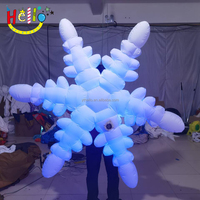 Costume de spectacle de Noël gonflable à lumière LED Costume gonflable pour flocons de neige