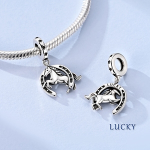 จี้รูปม้าเงินแท้ 925 ดีไซน์ใหม่ล่าสุด ขายส่ง สำหรับทำสร้อยข้อมือ ของขวัญสำหรับผู้หญิง - Product Image 2