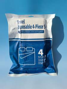 Draps de lit jetables (drap, housse de couette, taie d'oreiller) anti-acariens 200TC, toutes saisons, essentiels <span class=keywords><strong>pour</strong></span> les voyages et l'hôtellerie, portables - Product Image 6