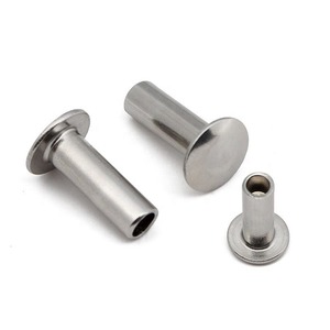 Rivets semi-tubulaires à tête ronde en acier nickelé DIN 6791, rivets semi-à-enfiler - Product Image 1