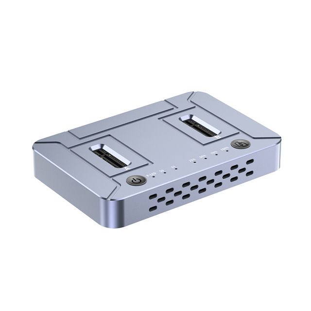 Custom Logo Aluminum Alloy D28 SSD Dock Enclosure SATA/NVMe Multi-Bay External Cloning Copying and Read-Out