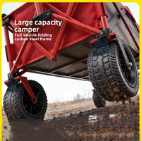 Chariot à main pliable d'extérieur Jovia TC-01, chariot utilitaire pliable en acier à haute teneur en carbone, roues pivotantes, chariot portable pour pique-nique et camping