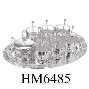 Ensemble de tasses à thé en argent allemand Tasse à café en verre Espresso Sucrier Set de <span class=keywords><strong>KAWA</strong></span> India - Product Image 3