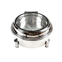 Ensemble de réchauds de buffet hydrauliques en acier inoxydable blanc et or 6L pour équipement de restauration et traiteur