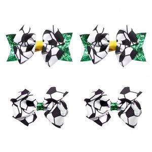 YUSE SG-7 Pince à cheveux imprimée football européen et américain, mignonne, en plastique pailleté, pour le sport, 9,5x8cm, pour filles, usage domestique, pour les fans - Product Image 5