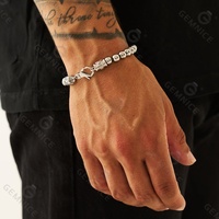 Bracelet en chaîne à billes en laiton chromé Gemnel, nouveautés 2024, bijoux pour hommes