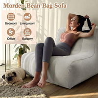 Sofa Bean Bag Tiup Dewasa dengan Pompa Udara Elektrik Portabel, Permukaan Berbulu, Ideal untuk Ruang Tamu dan Acara Berkumpul
