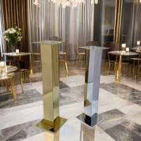 Support de fleurs élégant en acier inoxydable de haute qualité, support de fleurs en forme de pilier, décoration de centre de table pour mariage