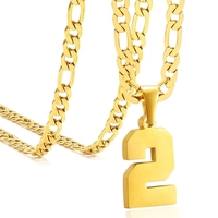 Collier avec pendentif en acier inoxydable pour athlètes garçons, numéro de 00 à 99, bijoux de sport personnalisés, basketball, baseball, football