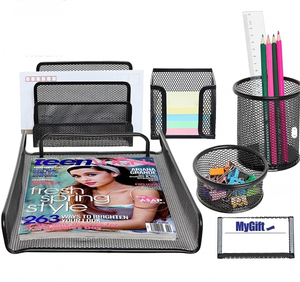 Set di Cancelleria in Rete Metallica da 6 Pezzi per Scuola e Ufficio, Nuovo Arrivo Personalizzato 2026 - Product Image 4