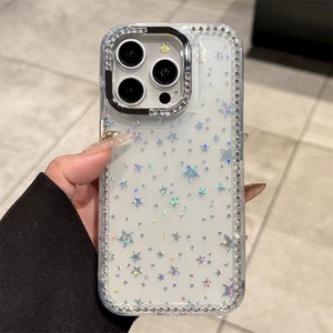 เหมาะสำหรับเคส iPhone 16 PRO MAX ประกายพลอยเทียมหรูหราห้าจุดฝาครอบป้องกันกันกระแทกดาว - Product Image 2