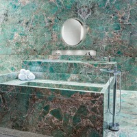 Comptoir en granit amazonite vert au design de luxe amazonite quartz granit turquoise taille personnalisée pour le salon de la villa